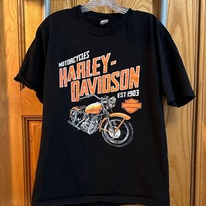 Harley-Davidson Black and Orange Motorcycle Tee